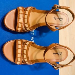 Brand new Clarks Pitch Cocoa Wedge Sandal